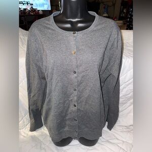 Lands End Fine Gauge Cotton Cardigan Sweater